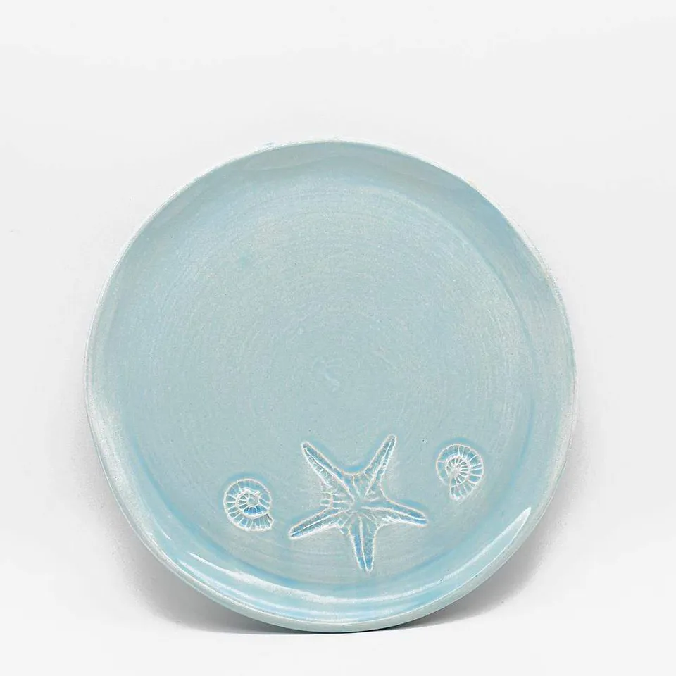 luisa-paix-o-estrela-do-mar-assiette-turquoise-27-cm-c-ramique image 1