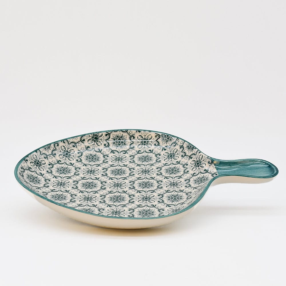 luisa-paix-o-padr-o-plat-c-ramique-vert-poign-e-28-cm image 3