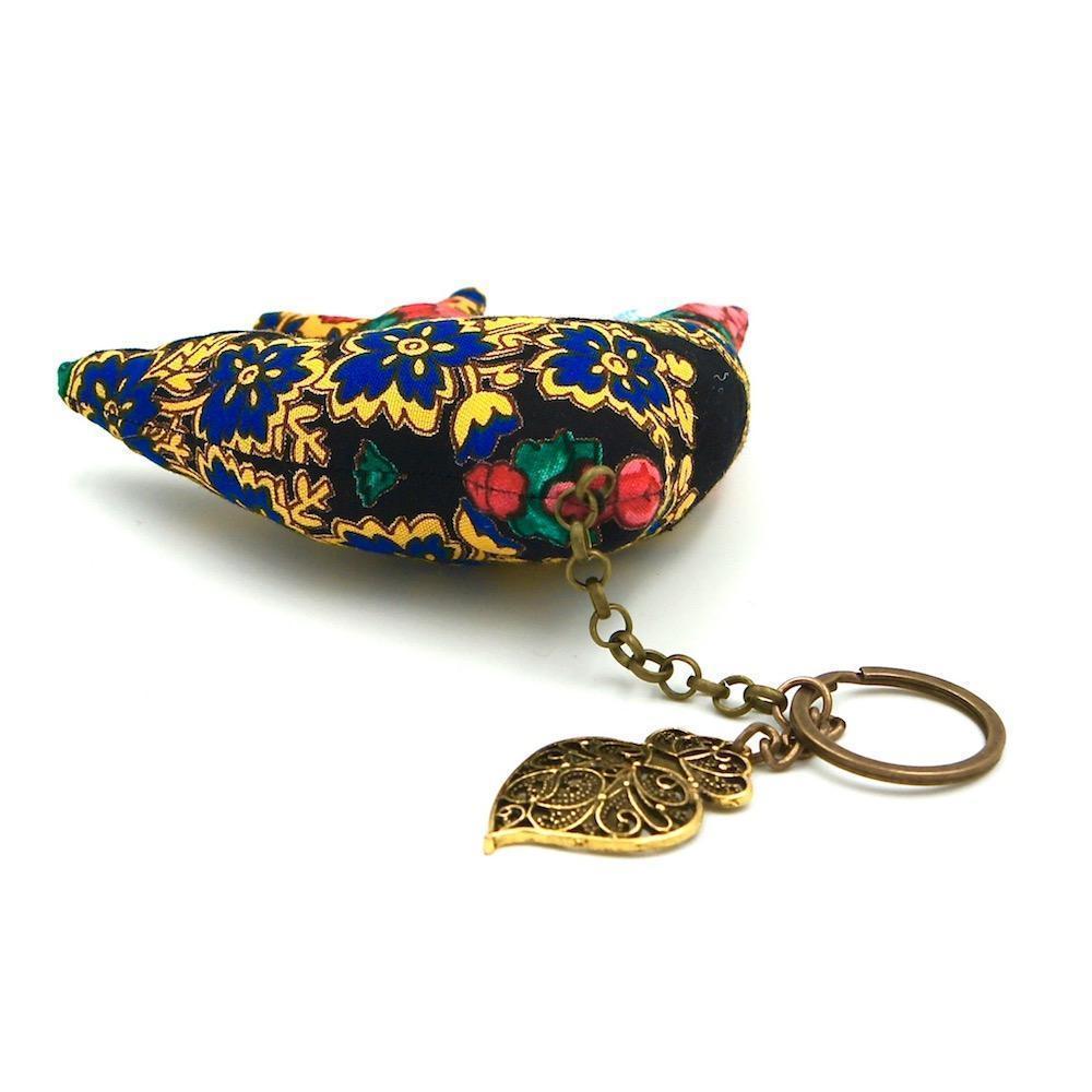 luisa-paix-o-andorinha-porte-cl-s-tissu-bleu-hirondelle-10cm image 2