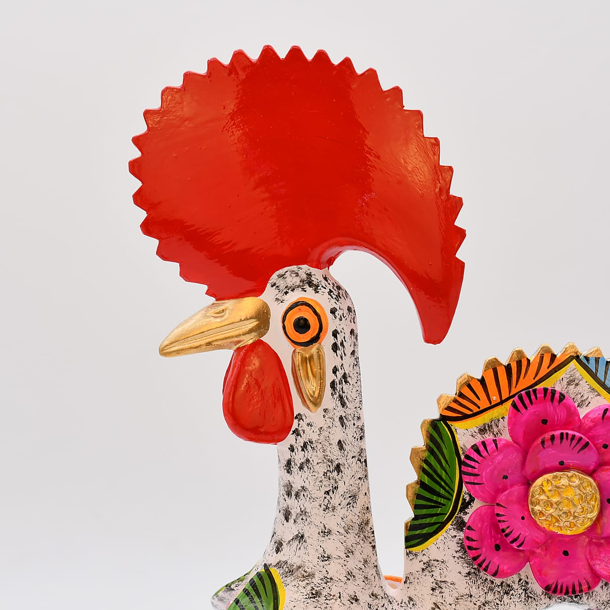 luisa-paix-o-coq-de-barcelos-25cm-blanc-figurine-c-ramique-unique image 5