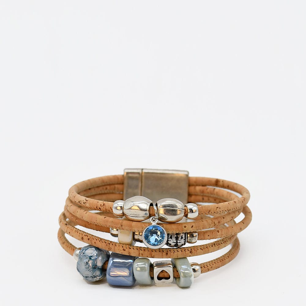 luisa-paix-o-bracelet-li-ge-perles-bleu-fermoir-aimant image 1