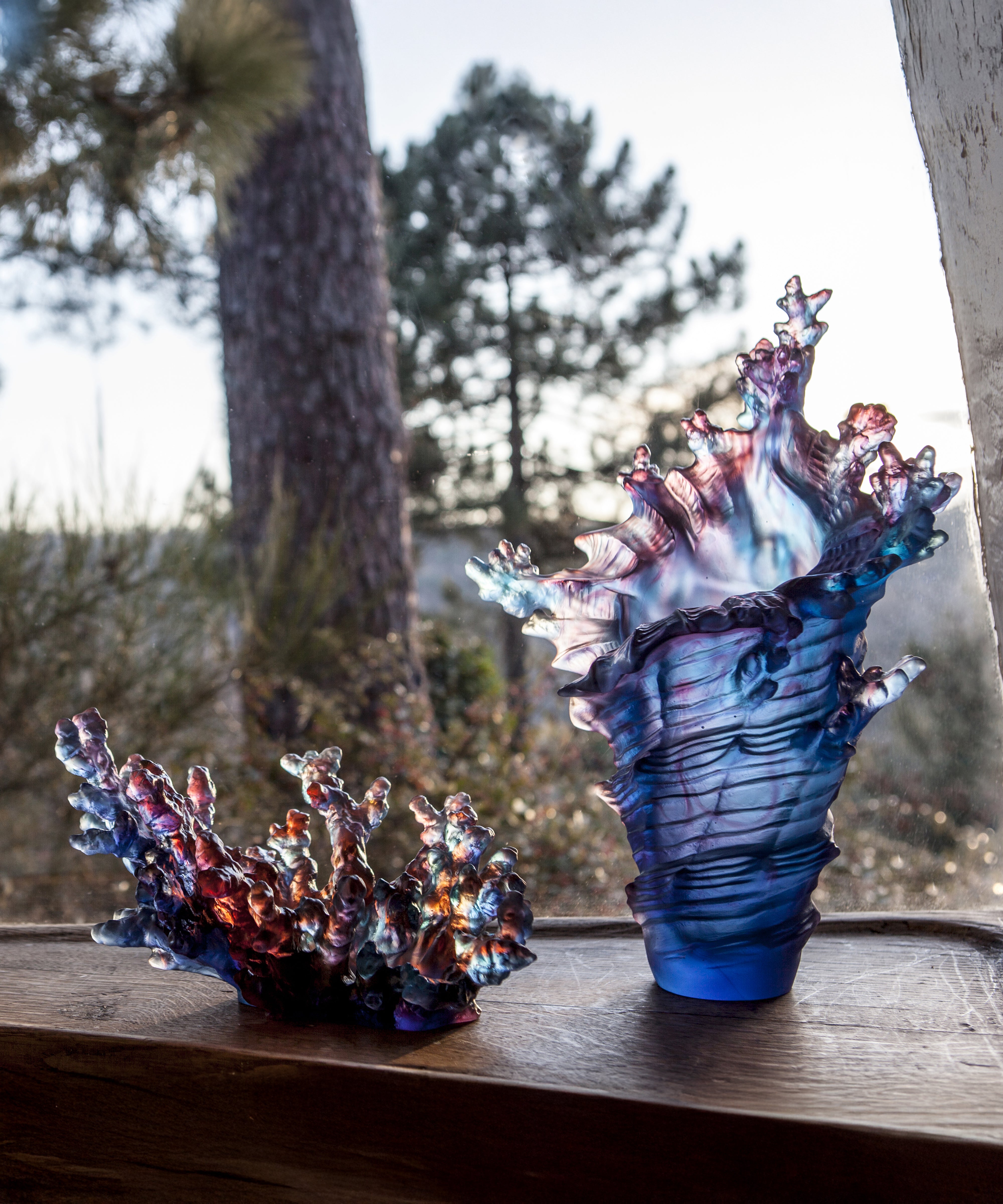 daum-mer-de-corail-coupe-cristal-moyen-mod-le-bleu-rouge image 6