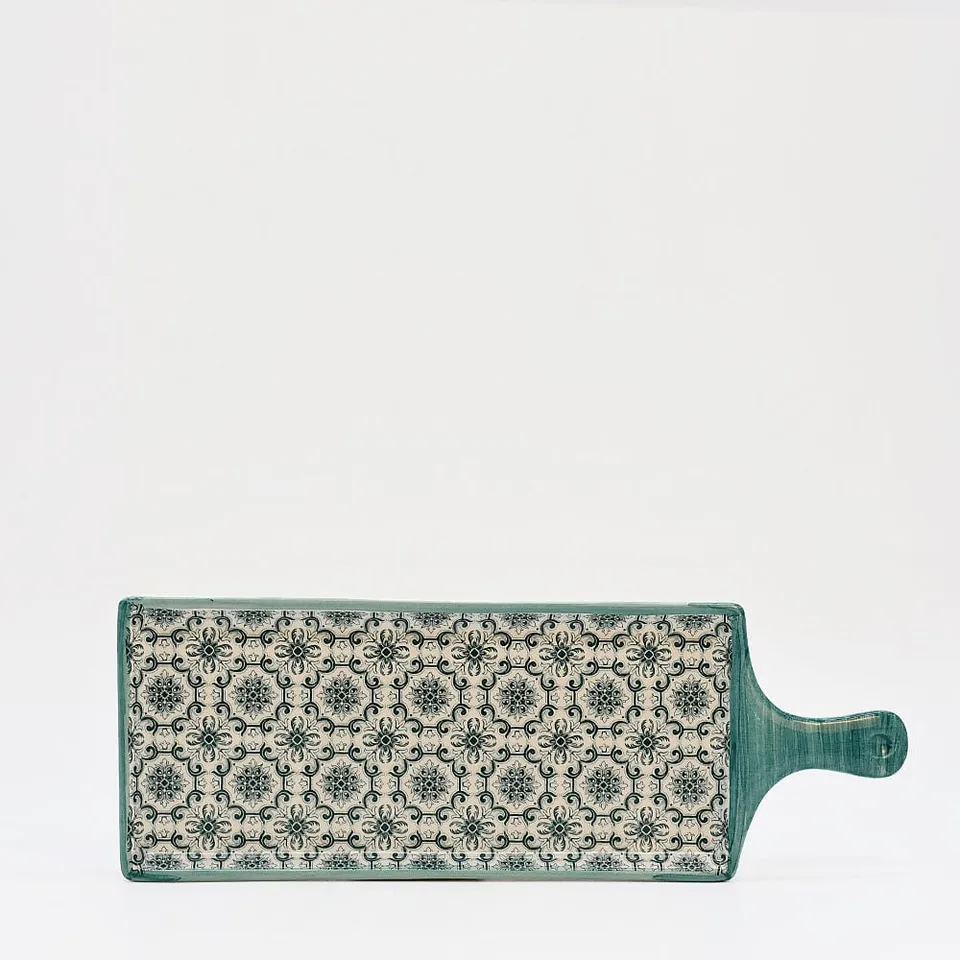 luisa-paix-o-padr-o-plat-c-ramique-vert-29-cm-poign-e image 1
