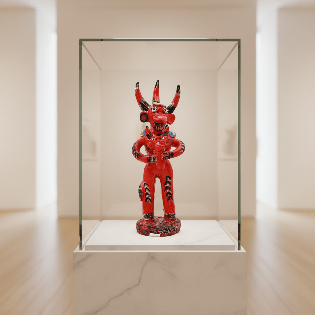 luisa-paix-o-diabo-de-tr-s-cornos-30cm-statuette-rouge image 2
