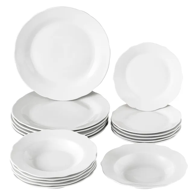 baroni-home-cucina-service-assiettes-porcelaine-lotus-18-pi-ces image 1