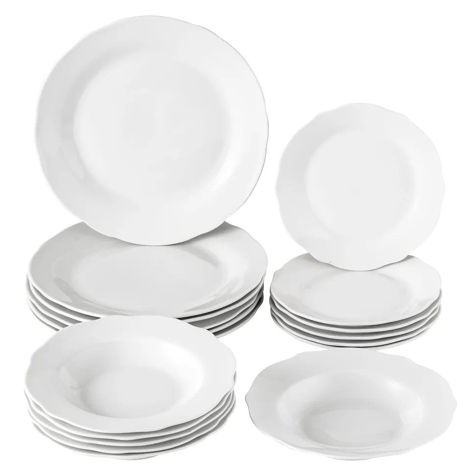 baroni-home-cucina-service-assiettes-porcelaine-lotus-18-pi-ces image 1