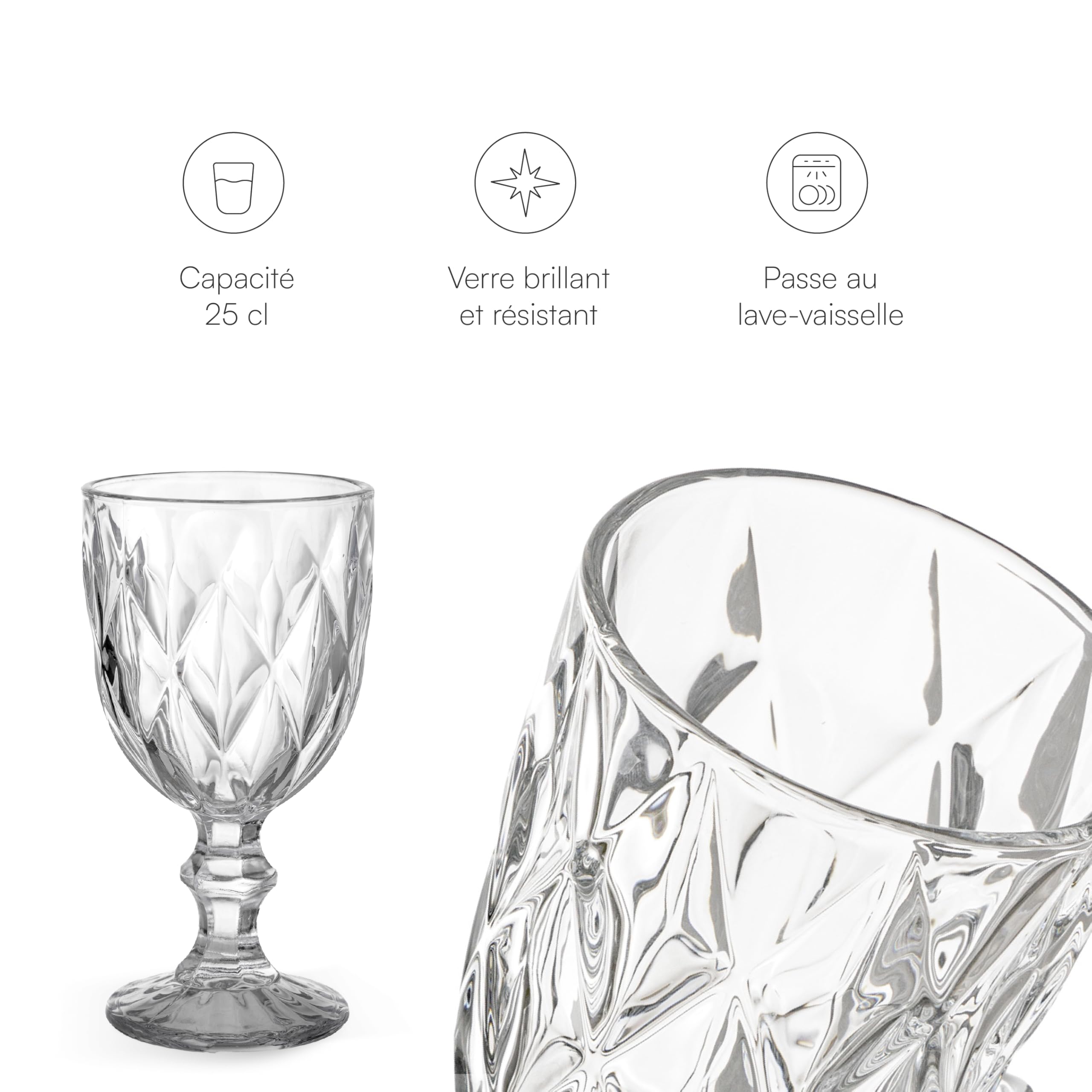 baroni-home-cucina-lot-6-verres-diamant-transparent-25-cl image 4