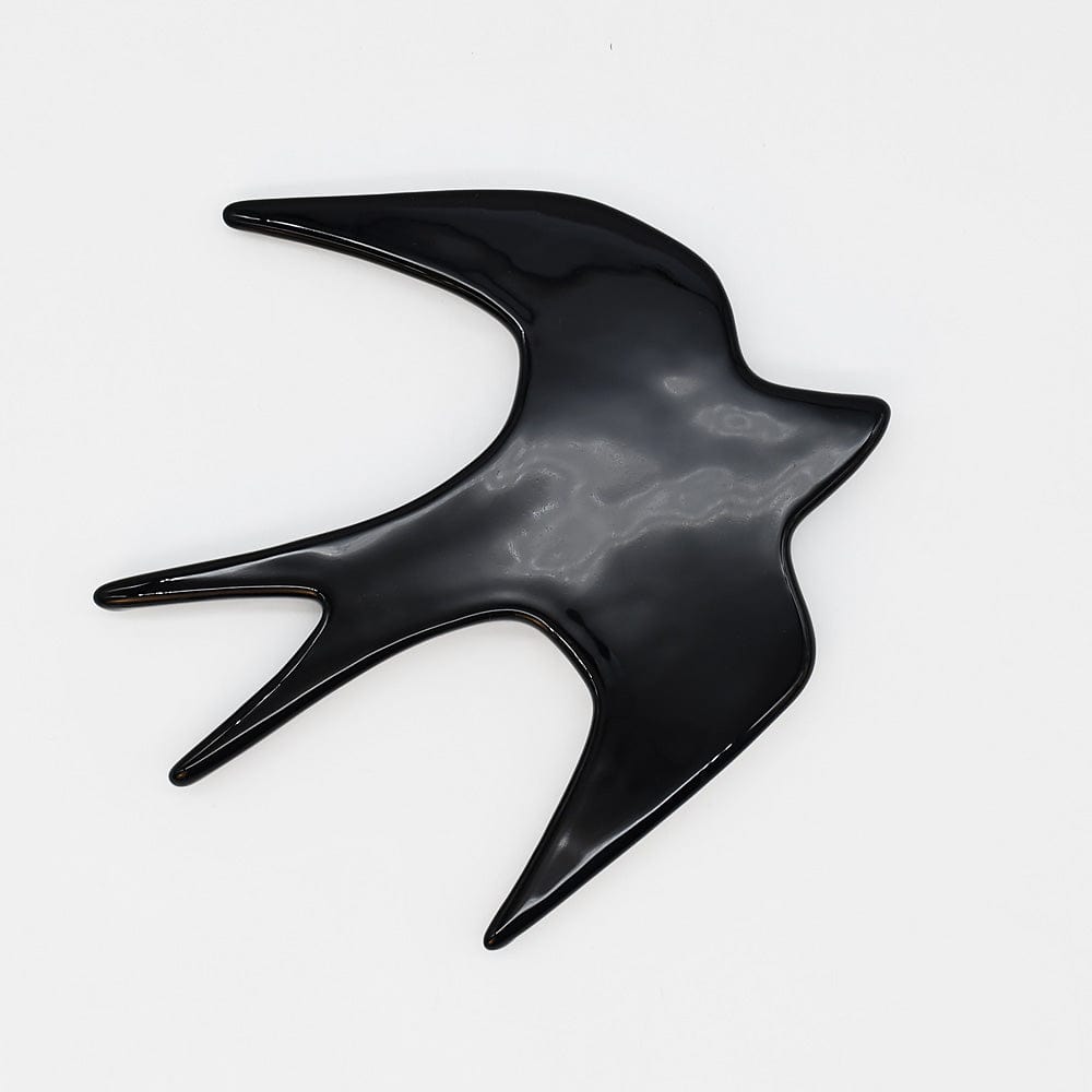 luisa-paix-o-hirondelle-c-ramique-noire-20-cm-d-coration-portugaise image 1