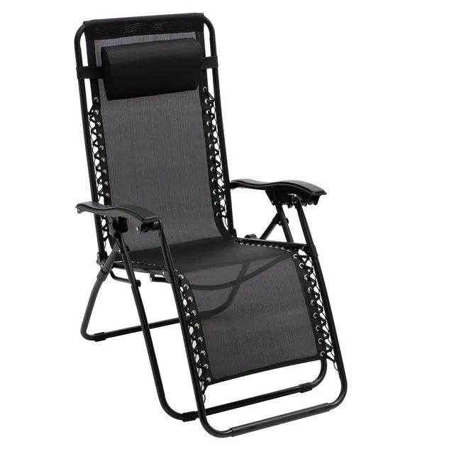 baroni-home-outdoor-chaise-longue-zero-gravity-noire-165x65-cm image 1
