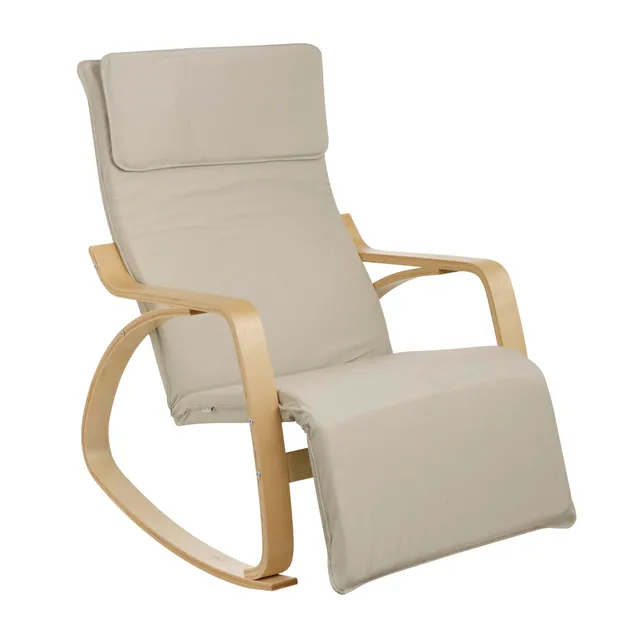 baroni-home-poltrone-fauteuil-bascule-beige-tissu-67x82x98 image 1