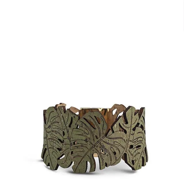 luisa-paix-o-tropic-bracelet-li-ge-vert-4cm image 1