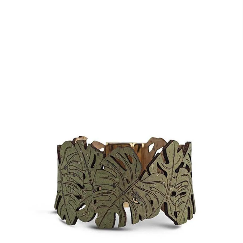 luisa-paix-o-tropic-bracelet-li-ge-vert-4cm image 1