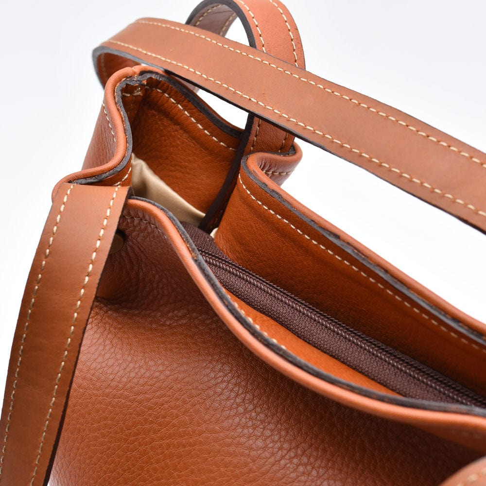 luisa-paix-o-sac-main-cuir-marron-clair-25-cm-doubl-coton image 4