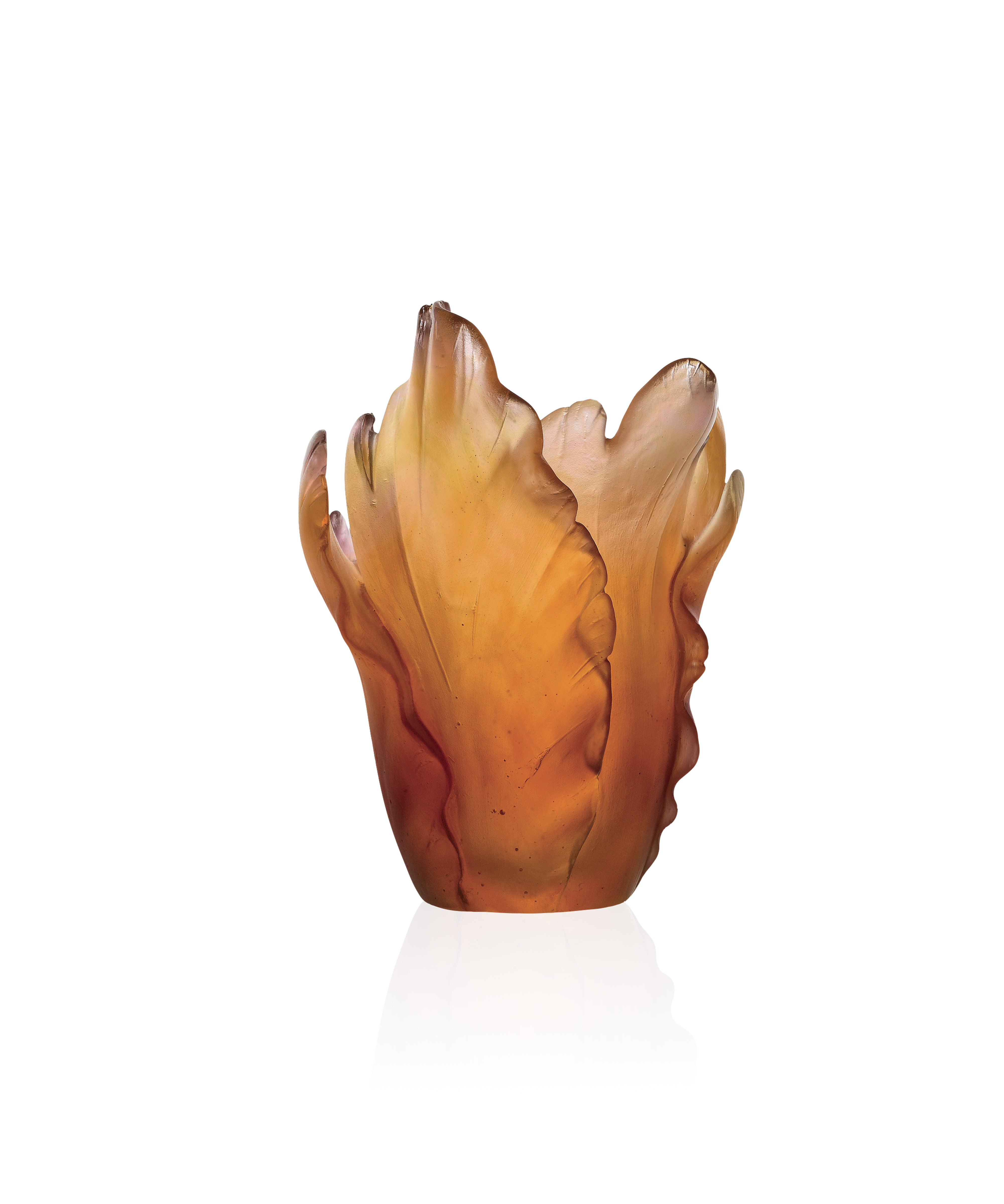 daum-tulipe-vase-ambre-floral-cristal image 1