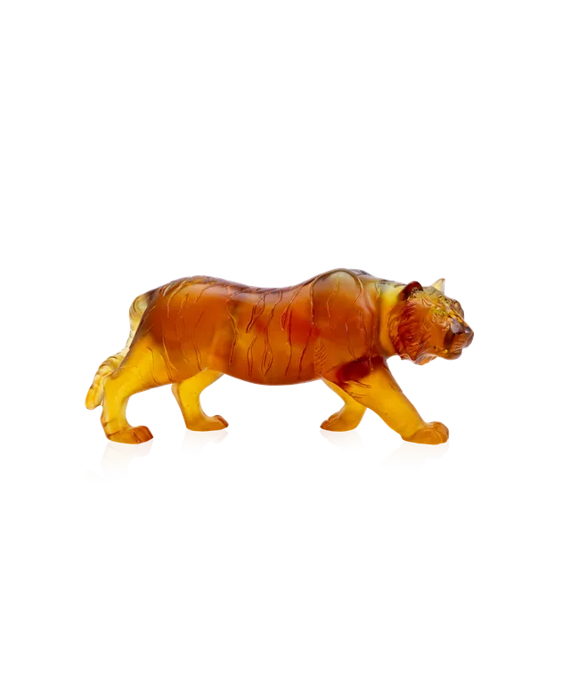 daum-tigre-sculpture-animali-re-cristal-ambre image 1