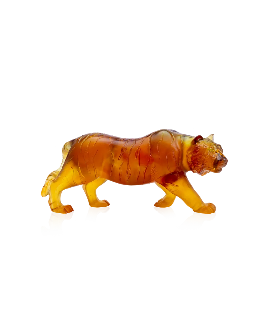 daum-tigre-sculpture-animali-re-cristal-ambre image 1