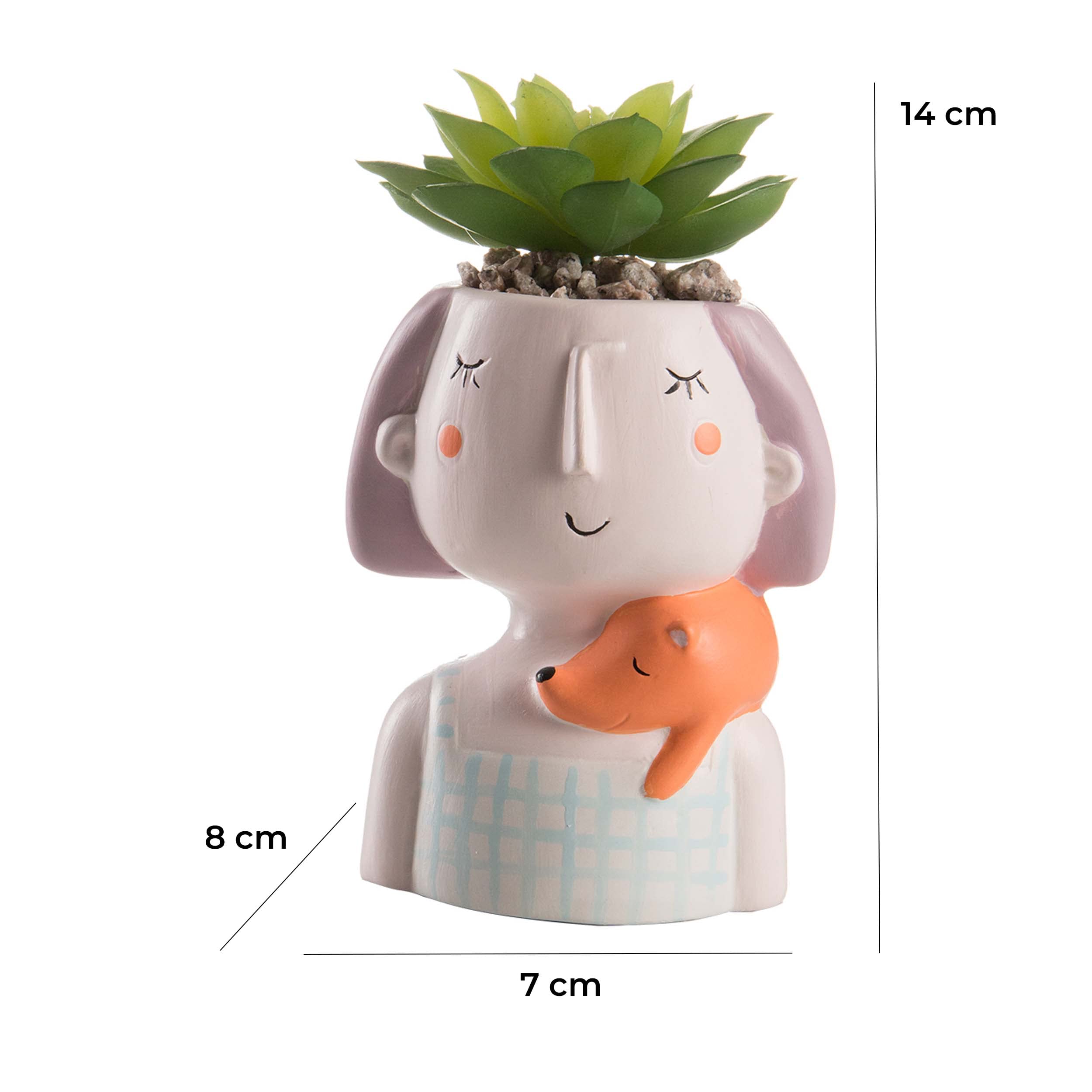 baroni-home-decorazioni-lot-4-vases-t-te-14-cm-plantes image 7