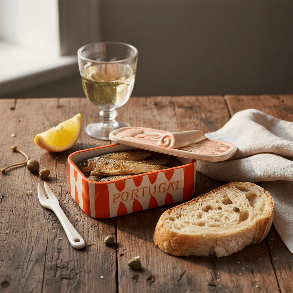 luisa-paix-o-vaisselle-portugaise-bo-te-sardines-c-ramique-orange image 2