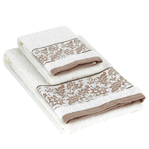 baroni-home-tessile-bagno-lot-2-serviettes-damas-blanc-50x100 image 8
