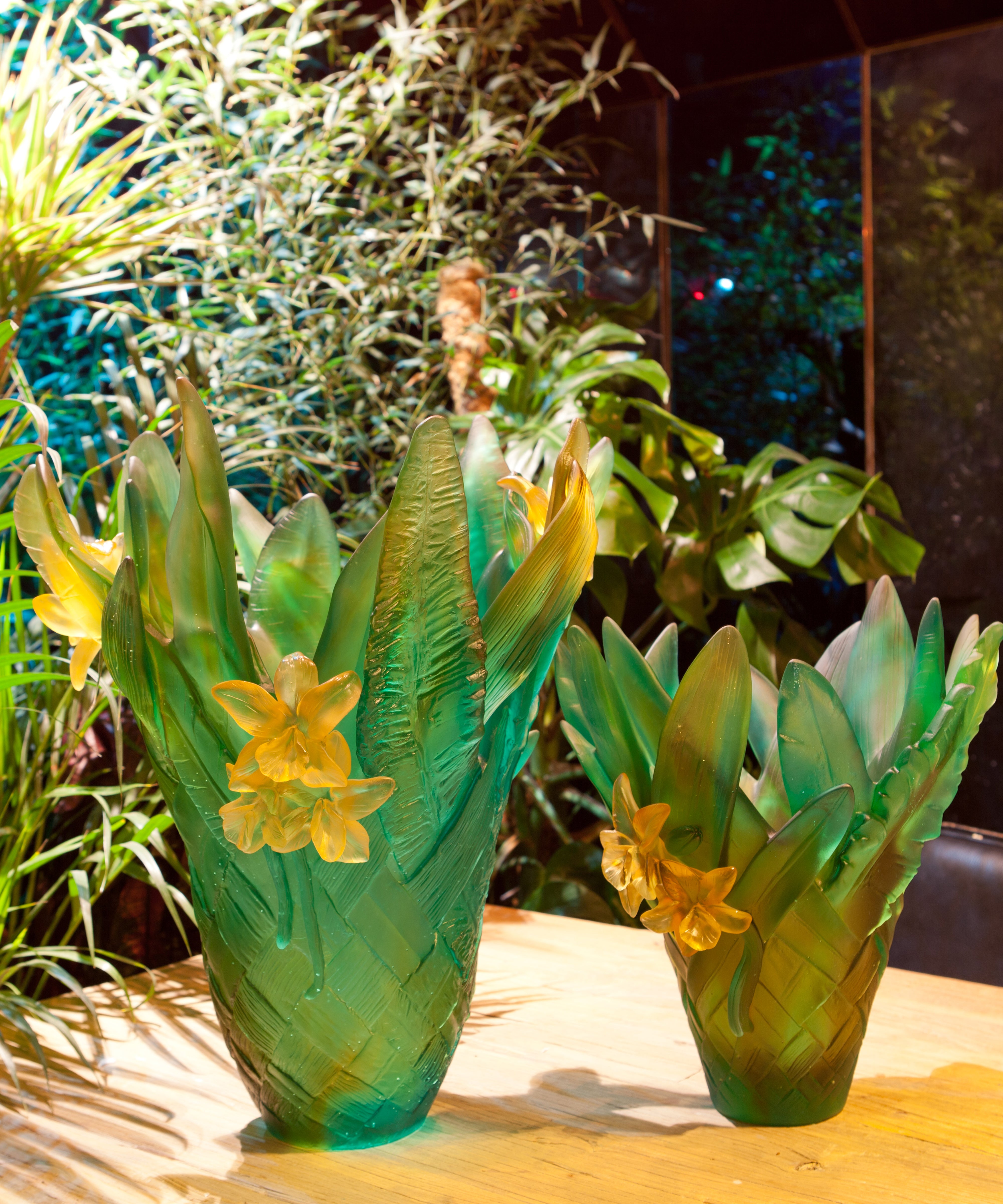 daum-tressage-vase-magnum-cristal-jaune-vert image 2