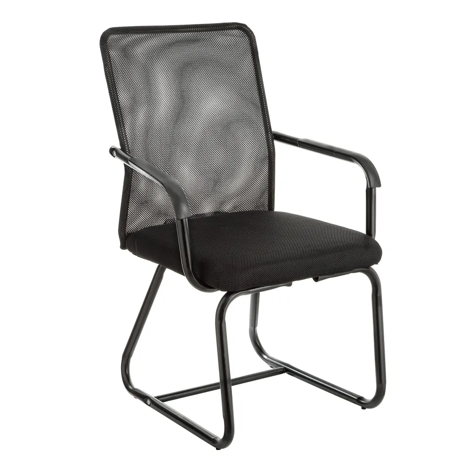 baroni-home-sedie-chaise-bureau-noire-accoudoirs-toile-respirante image 1