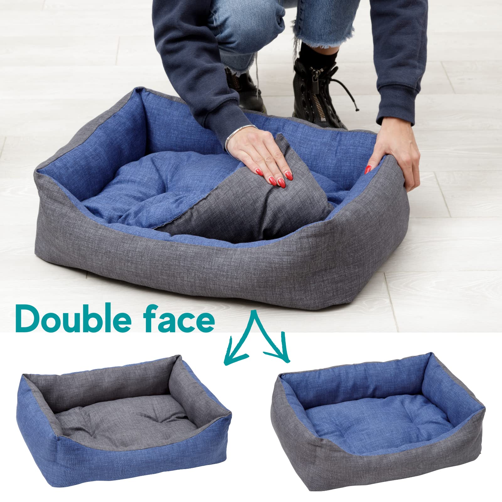 baroni-home-pet-niche-chien-chat-m-60x70cm-gris-bleu image 6