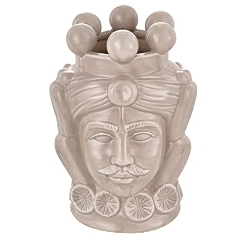 baroni-home-teste-di-moro-vase-c-ramique-roi-cr-me-20-5-cm image 4