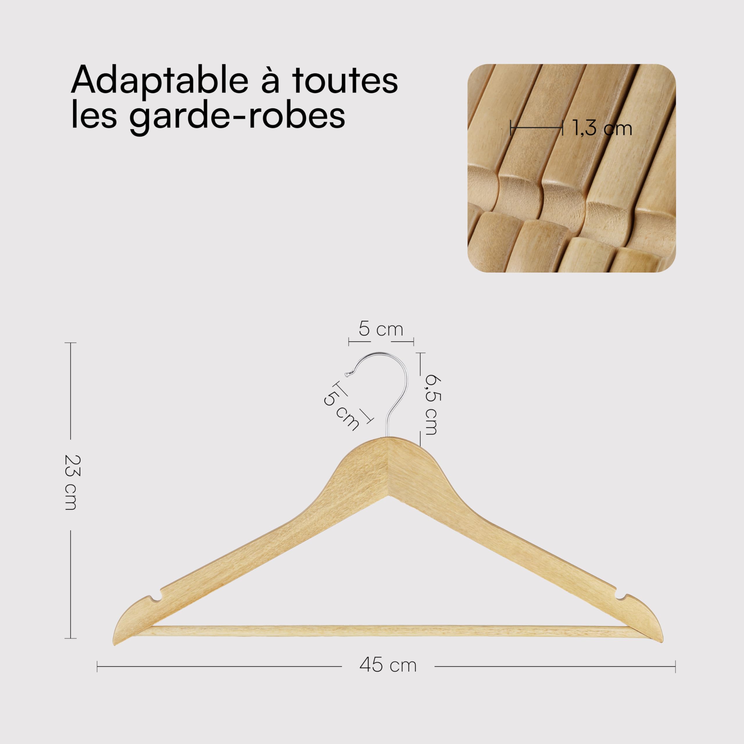 baroni-home-lot-20-cintres-bois-naturel-45-cm image 3