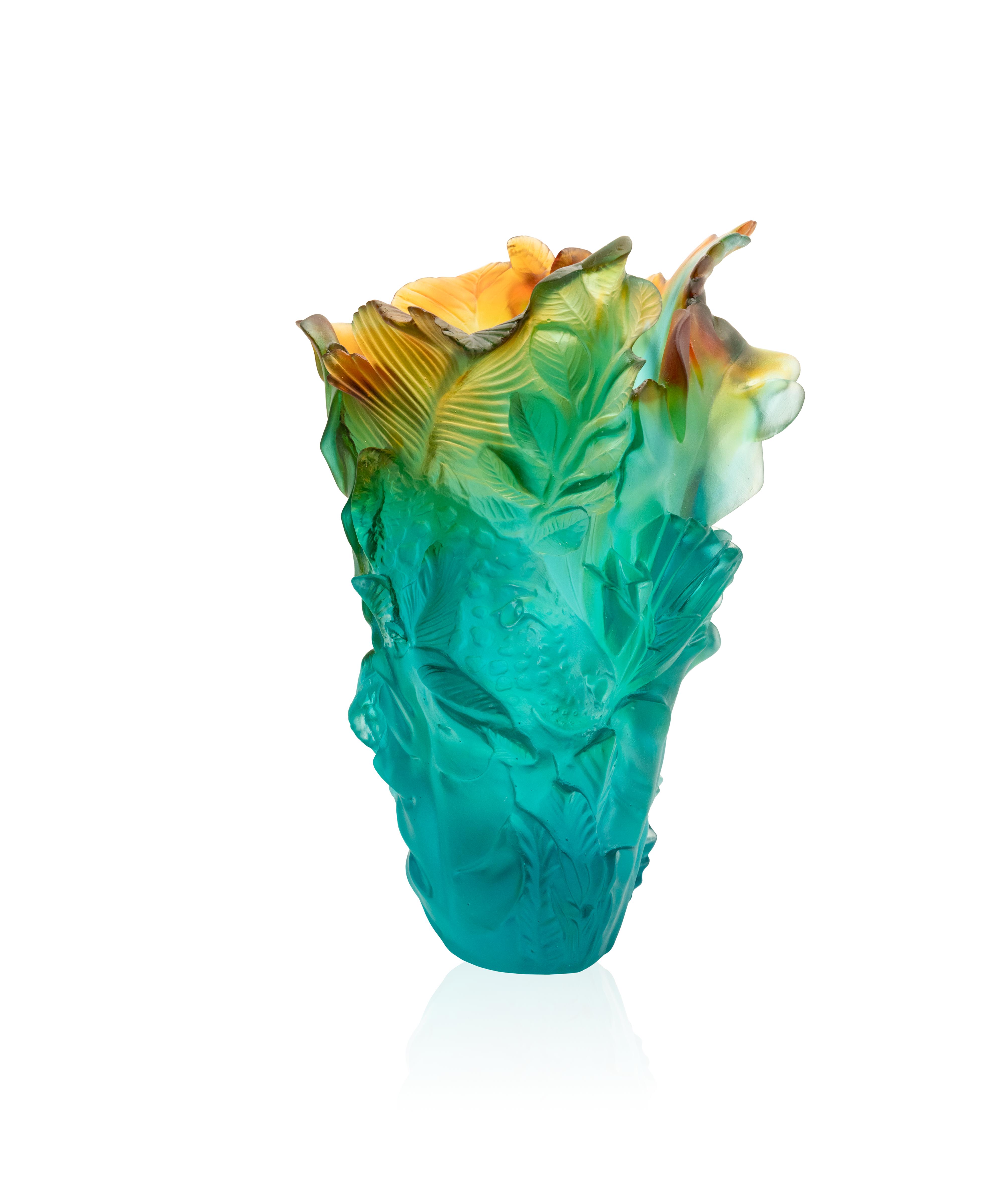 daum-voyage-tropical-vase-grand-mod-le-cristal-d-cor-floral image 1
