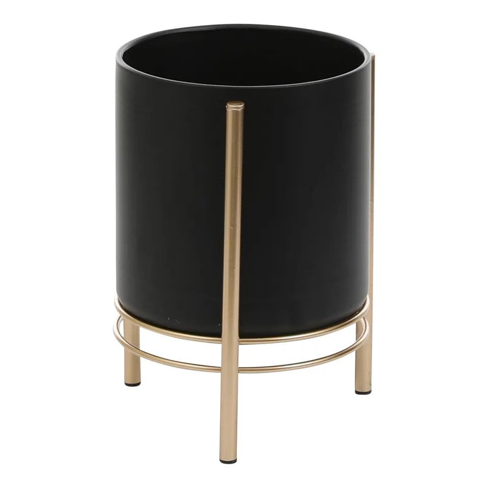 mica-decorations-sverre-pot-de-fleurs-sur-pied-noir-28-cm image 1