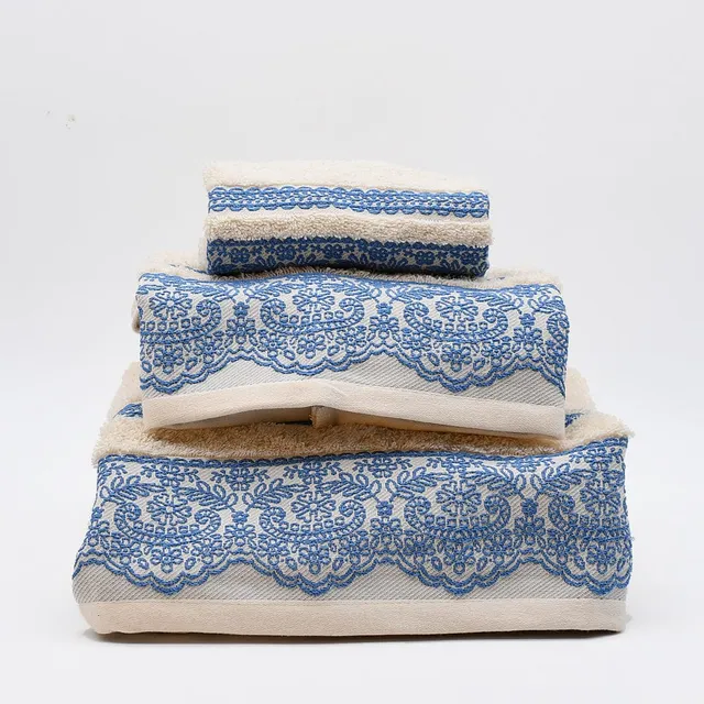 luisa-paix-o-linge-maison-parure-bain-3-pi-ces-beige-bleu image 1
