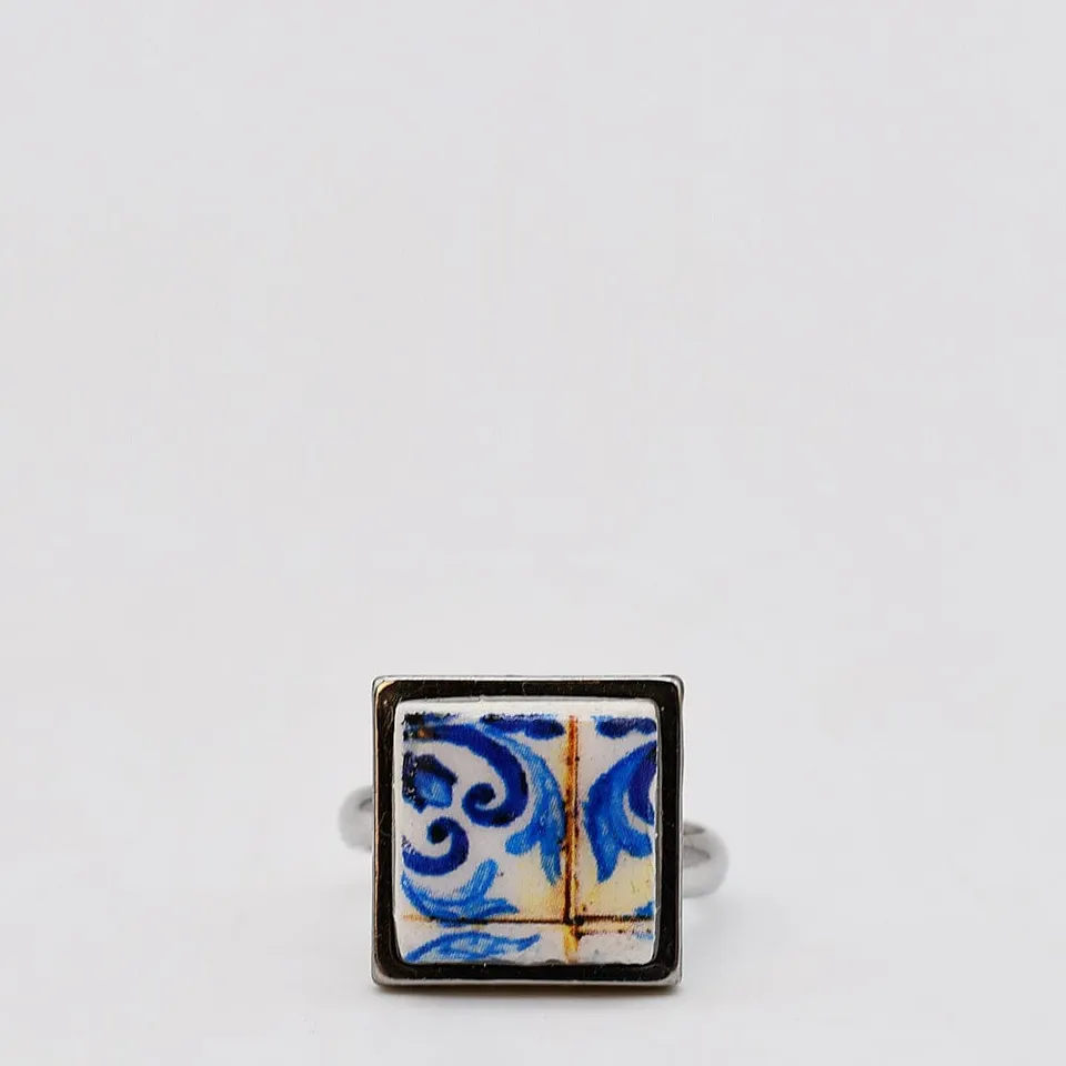 luisa-paix-o-bijoux-portugal-bague-azulejos-carr-e-1-5-cm image 1