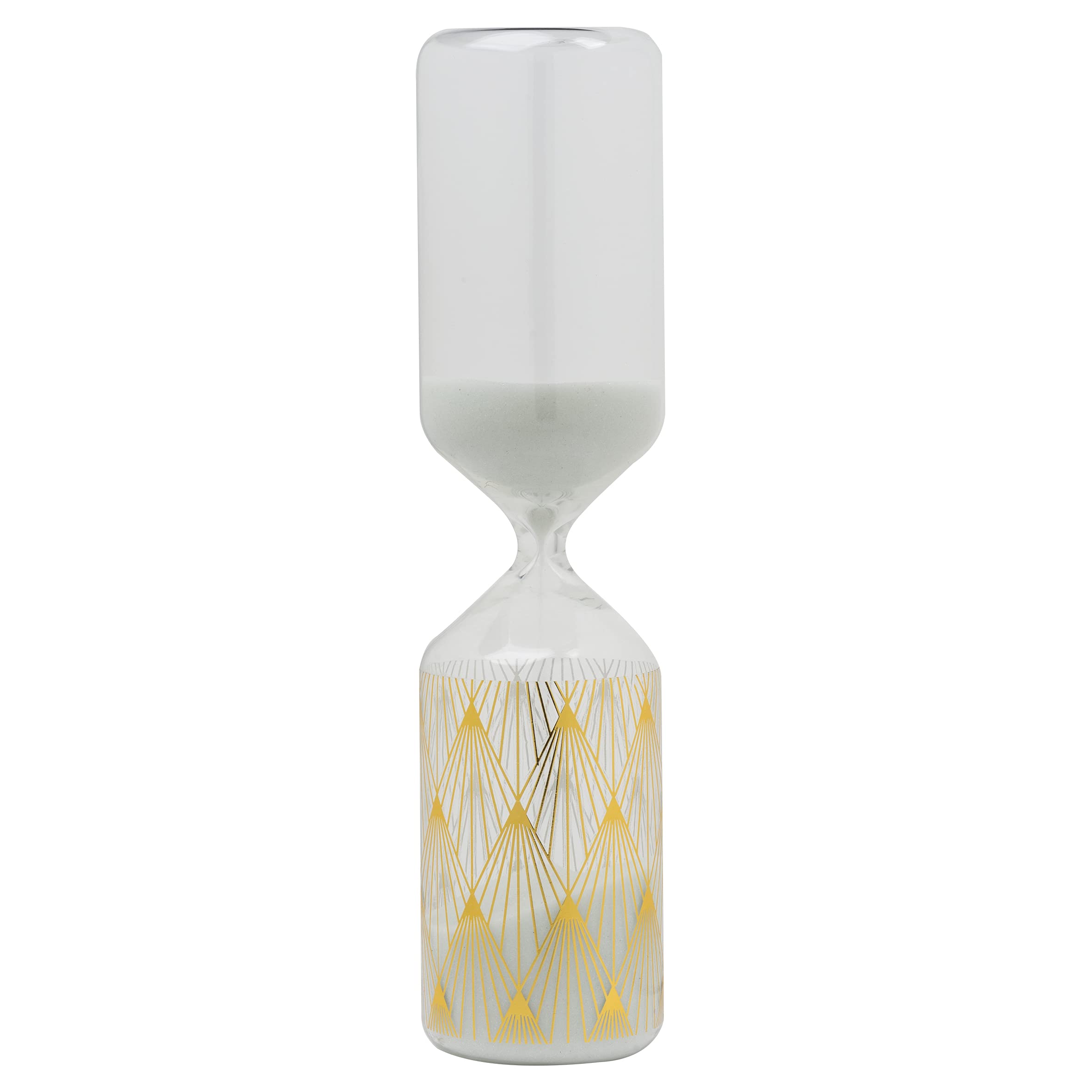 baroni-home-decorazioni-sablier-blanc-dor-24-cm-verre image 1