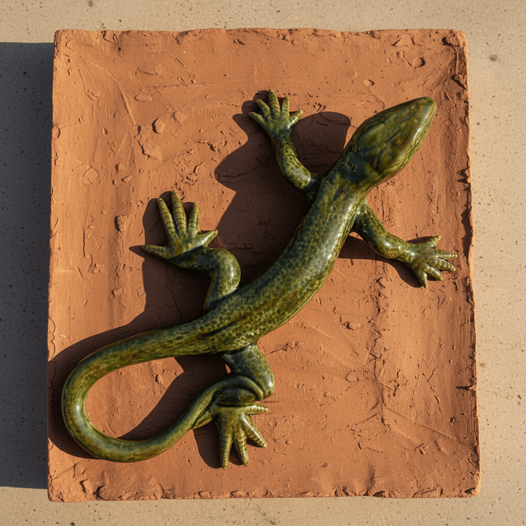 luisa-paix-o-d-coration-l-zard-c-ramique-40cm-brillant image 2