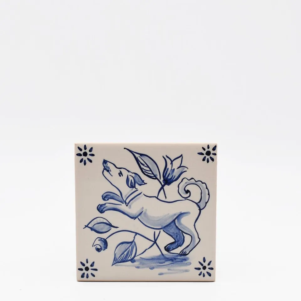 luisa-paix-o-azulejos-carreau-fa-ence-11x11-cm-motif-chien-bleu image 1