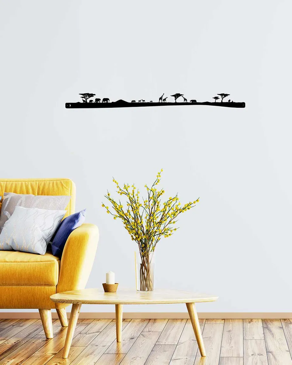 je-suis-art-skylines-monde-savane-silhouette-d-co-murale-m-tal image 1