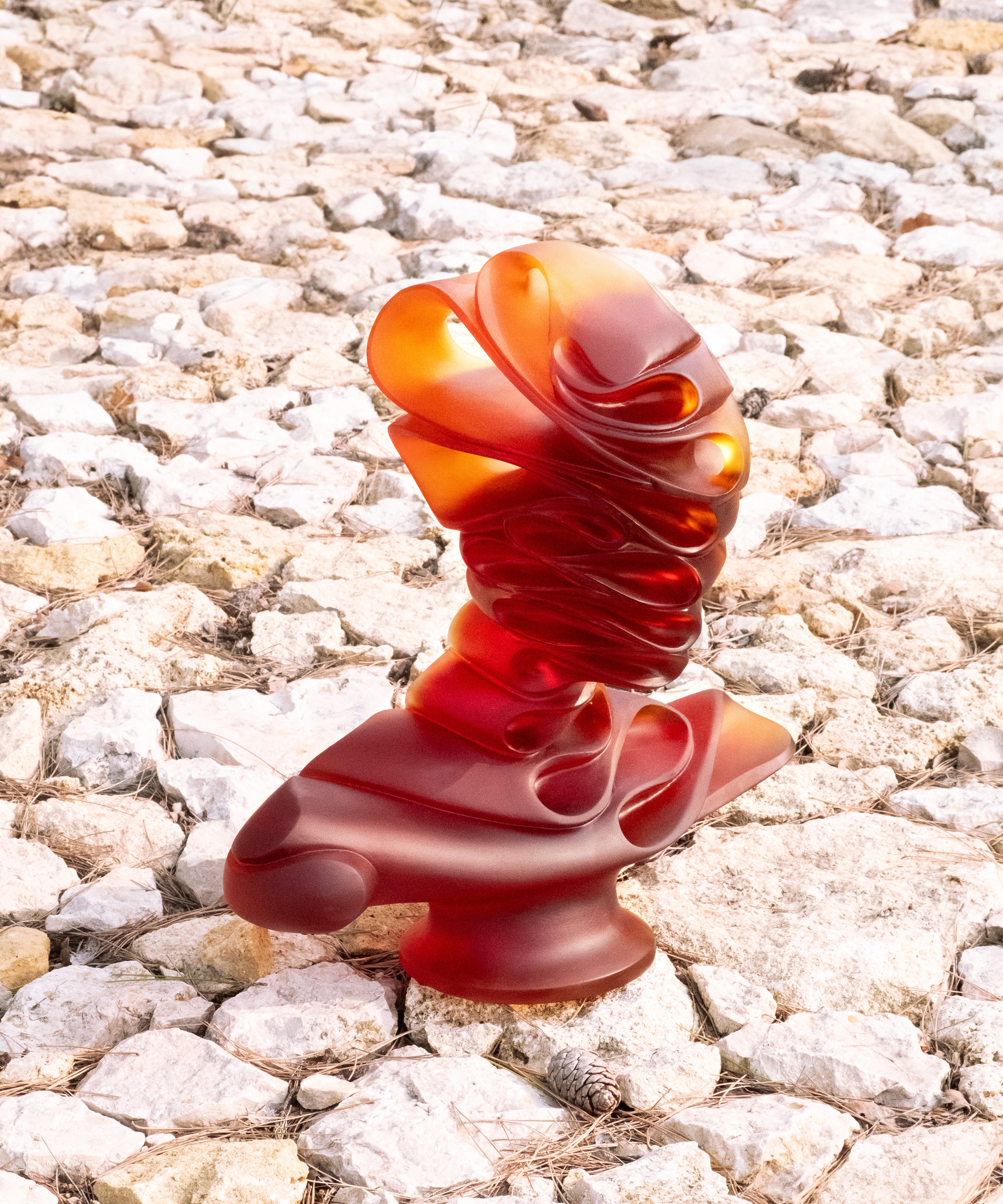 daum-masque-de-verre-ambre-sculpture-jean-faucheur-75ex image 4