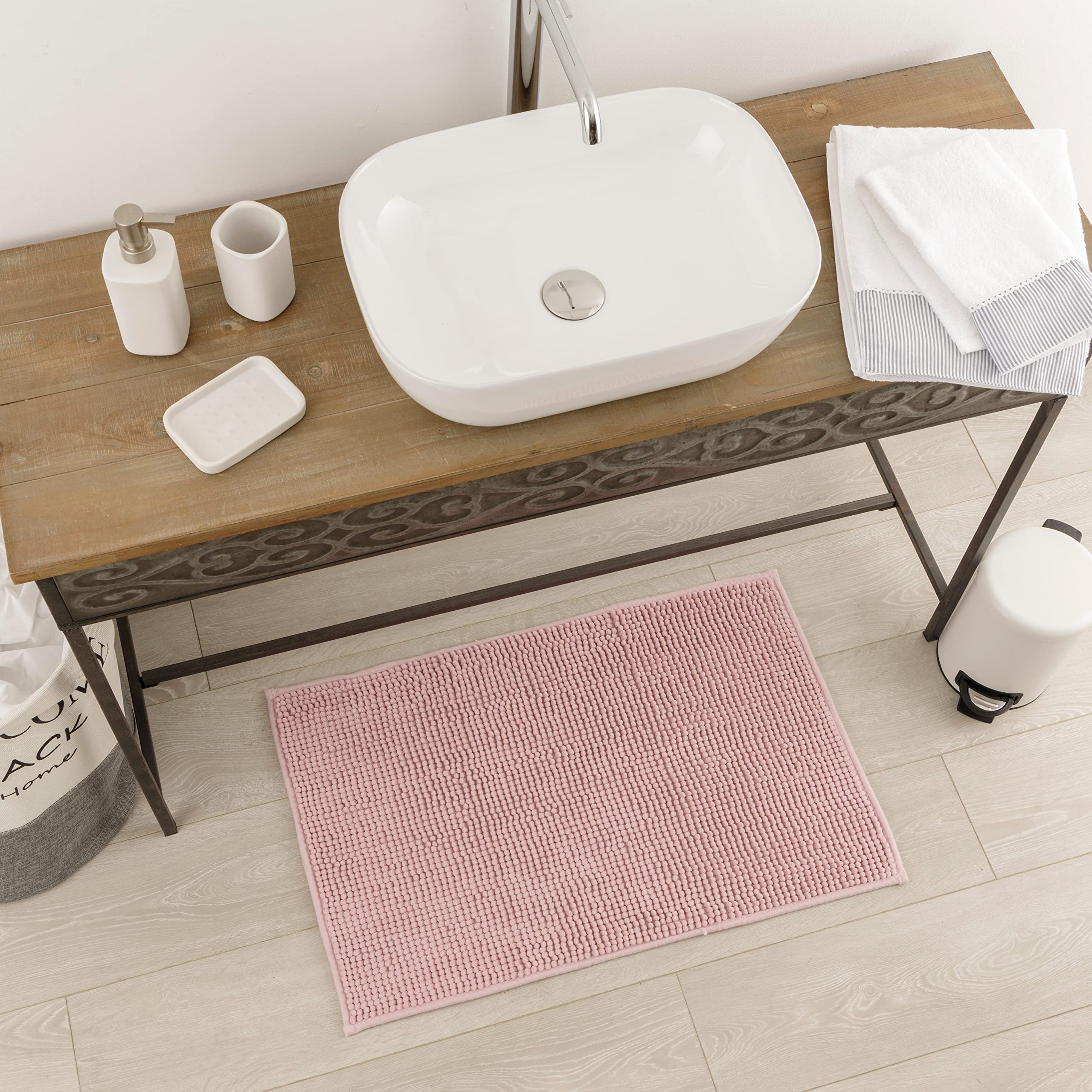 baroni-home-tessile-bagno-tapis-de-bain-rose-50x80-antid-rapant image 2