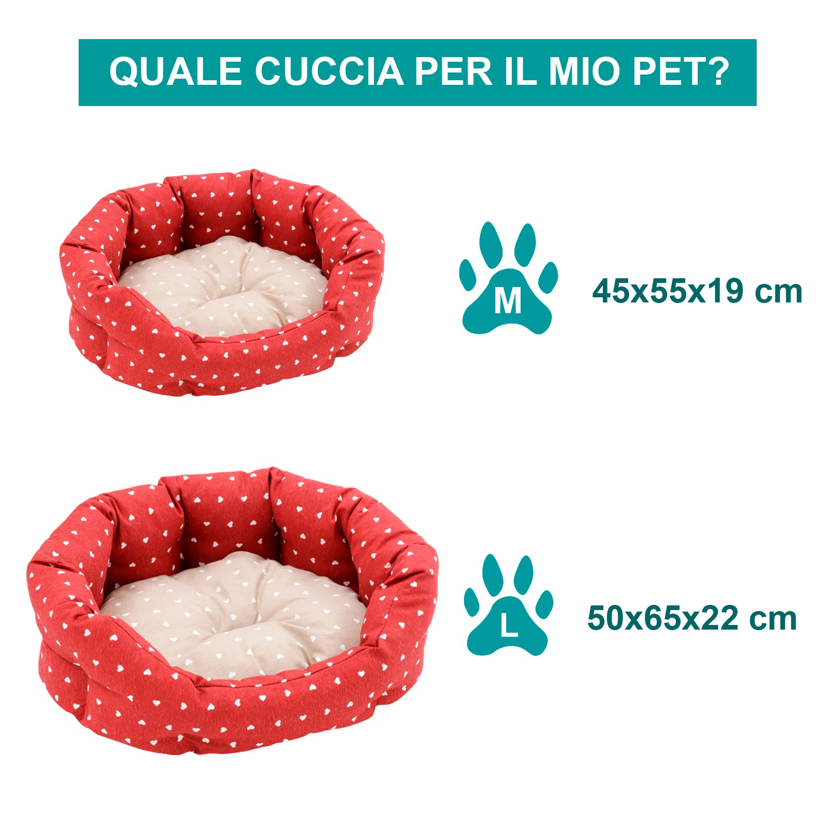 baroni-home-pet-niche-chien-45x55-m-rouge-c-urs-blancs-lavable image 7