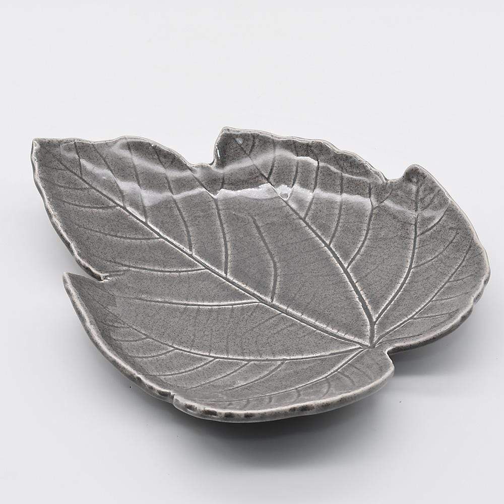 luisa-paix-o-figueira-petite-assiette-c-ramique-feuille-gris-26cm image 2