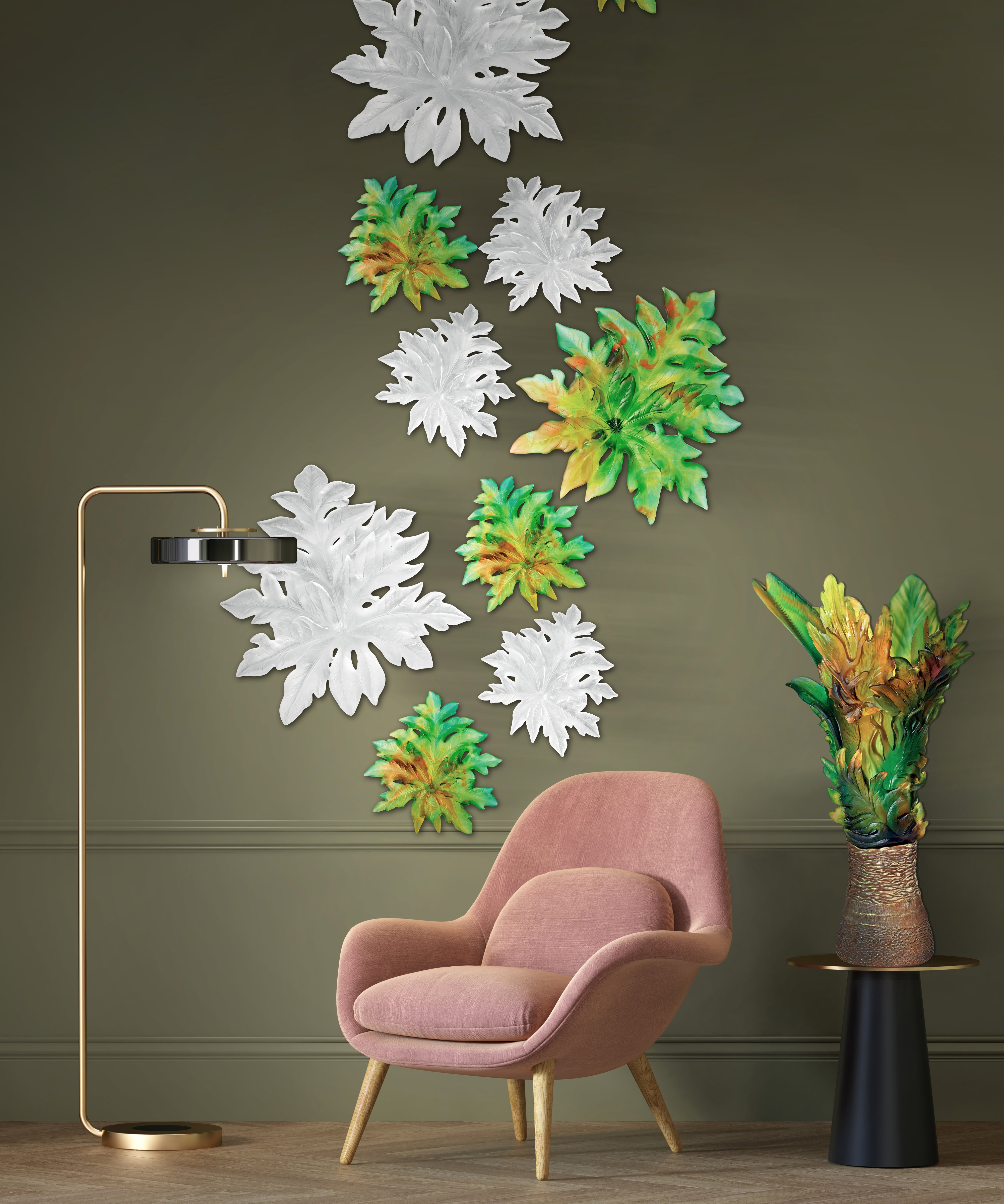 daum-univers-v-g-tal-born-o-feuille-murale-blanche-petit-mod-le image 2