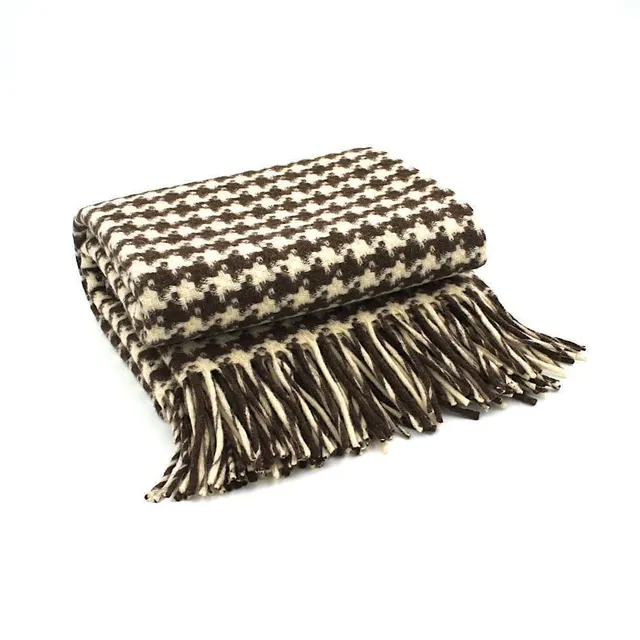 luisa-paix-o-plaid-laine-marron-beige-130-x-170-cm image 1