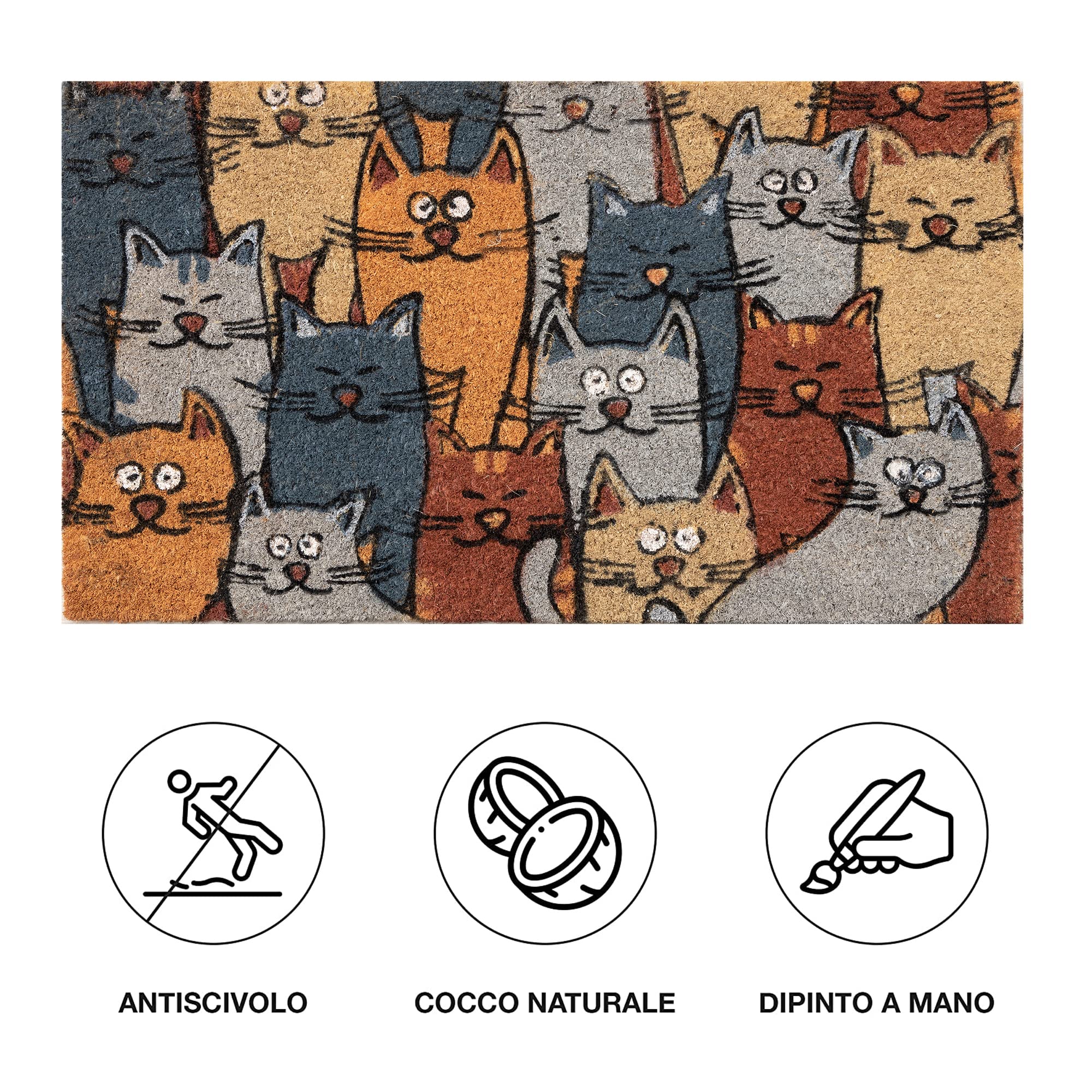 baroni-home-paillasson-coco-70x40-cm-colonie-de-chats image 5