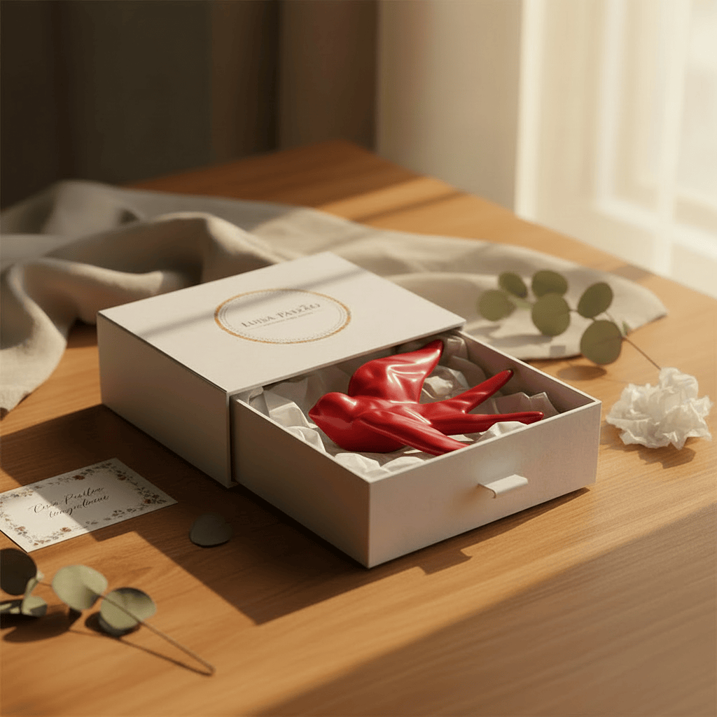 luisa-paix-o-hirondelle-stylis-e-c-ramique-rouge-coffret-10-cm image 2