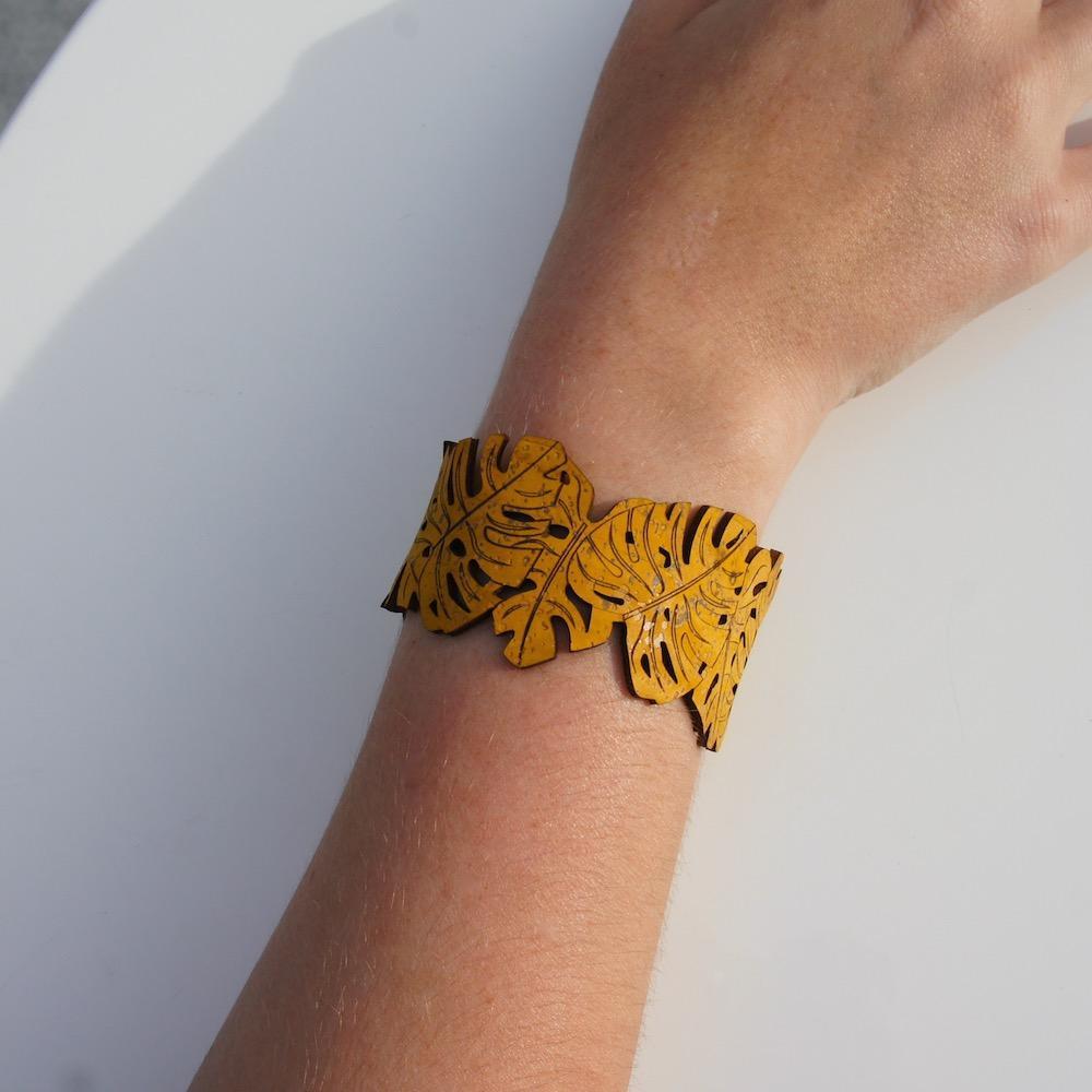 luisa-paix-o-tropic-bracelet-li-ge-jaune-16-5-cm-motifs image 5