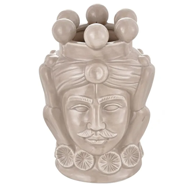 baroni-home-teste-di-moro-vase-c-ramique-roi-cr-me-20-5-cm image 1