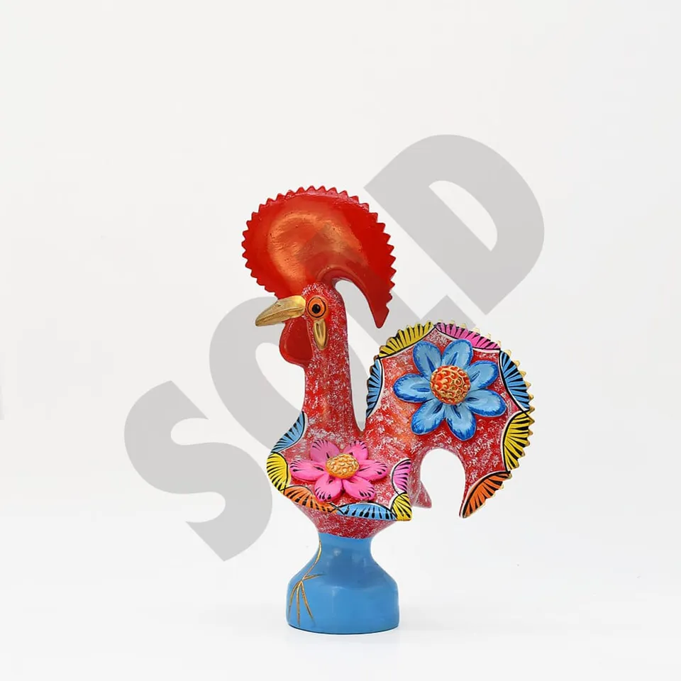 luisa-paix-o-coq-de-barcelos-30cm-figurine-rouge-artisanale image 1