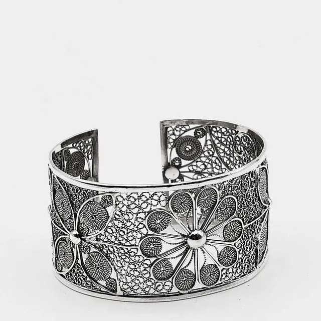 luisa-paix-o-bracelet-manchette-argent-925-filigrane-oxyd image 1