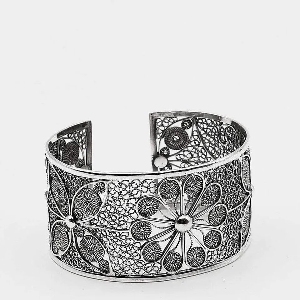 luisa-paix-o-bracelet-manchette-argent-925-filigrane-oxyd image 1
