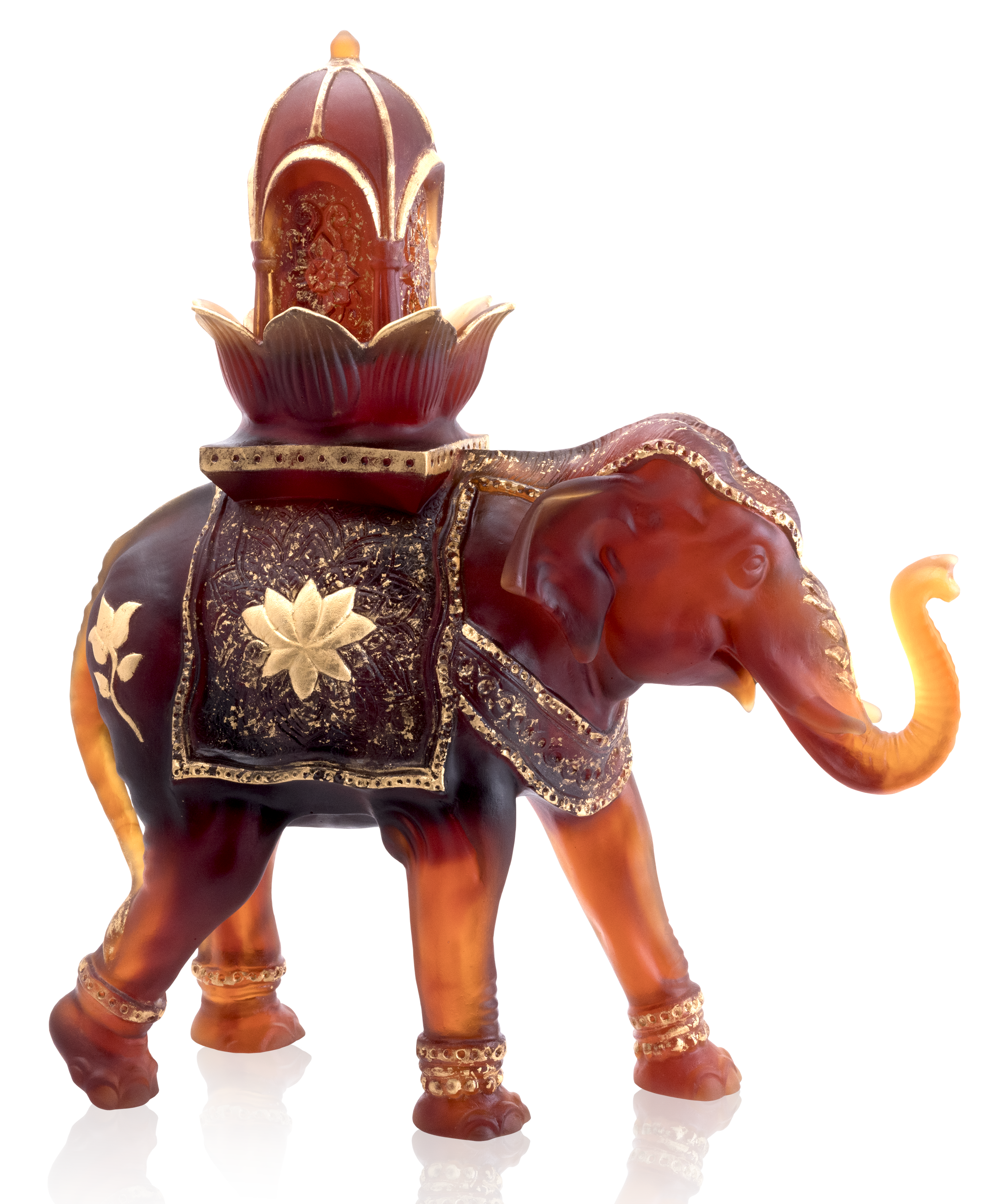 daum-univers-animalier-l-phant-shalmara-ambre-25-ex-feuille-d-or image 1
